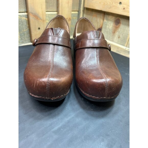 Dansko Womens Brown Leather Slip-On Clog Shoes Size 11-11.5 - Picture 4 of 8